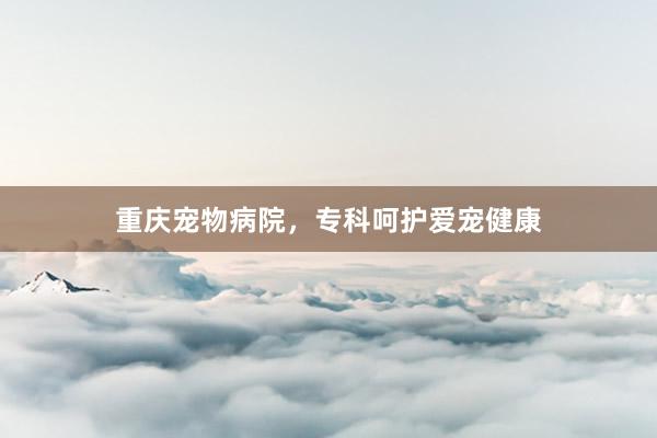 重庆宠物病院，专科呵护爱宠健康
